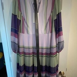 Colorful Striped Long Sleeve Dress